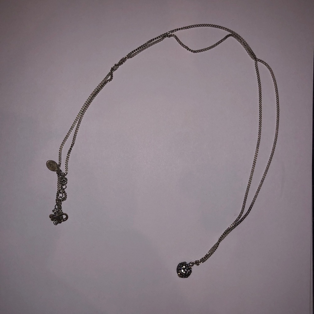 Jewelry: Long Rhinestone Ball Pendant Necklace